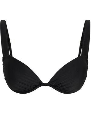 Aja Swimline Calypso Ruched Bikini Bra Top - Black