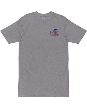 Anchor and Crew Heather Gustatory Originals Postcards From Sunday Heavy Cotton Embroidered T-Shirt - Grey