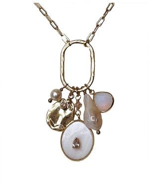 Rare Matters Jewelry Radiance Charm Mother Of Pearl Necklace - Metallic