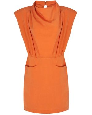 Mirimalist Cupro Mini Dress Oranj - Orange