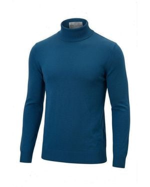Ron Tomson Classic Roll Neck Jumper - Blue