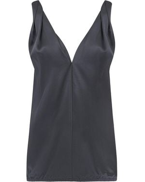 The Summer Edit Lily Silk Twist Strap Camisole - Blue