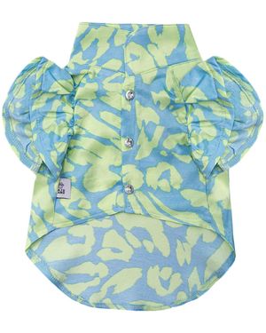 Kajuland Pixie Jeweled Button Dog Shirt - Blue