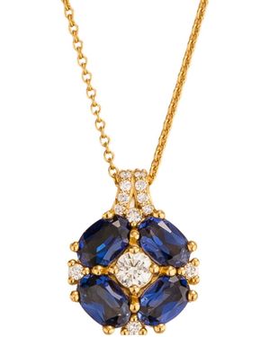 Juvetti Pristi Necklace With Diamond & Sapphire - Blue