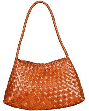 Rimini Woven Leather Sling Bag 'Erica' - Brown