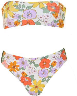 Aulala Paris Summer Blossom Reversible Bandeau Bikini - Multicolour