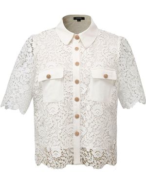 Smart and Joy Lace And Centre Buttons Shirt - White