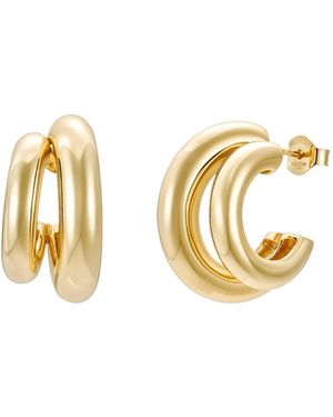 Nazzar Double Hoop Earrings - Metallic