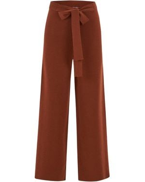 Peraluna Bell Bottom Knit Trousers - Brown