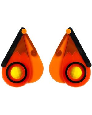 Gissa Bicalho Handmade Acrylic Earring Short Butterfly - Orange