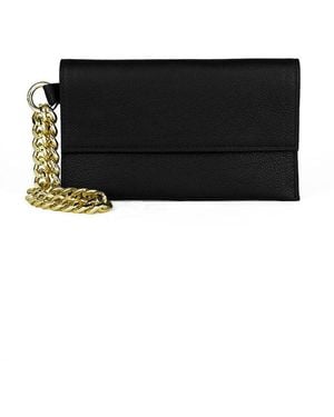 SISTER EPIC Leather Chain-Strap Wristlet Wallet - Black