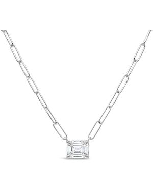 Lutiro Paperclip Chain With Colored Stone- Cz - Metallic