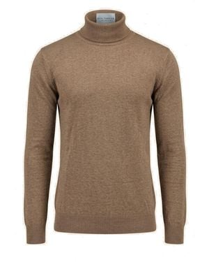 Ron Tomson Neutrals Roll Neck Knit Sweater - Brown