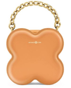 Orange Cube Large Lucky Clover Handbag - White