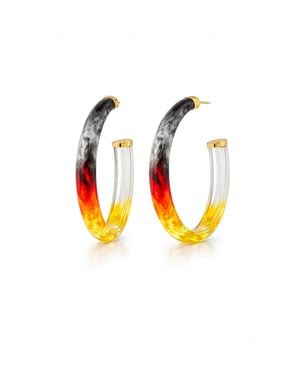 Gold & Honey Earth Tie Dye Hoops - Multicolour