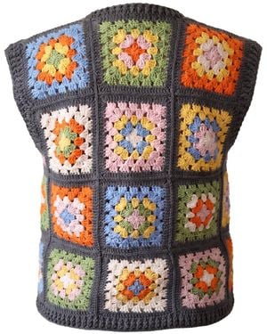 Ana Chic Ashbloom Granny Square Handmade Crochet Waistcoat - Multicolour