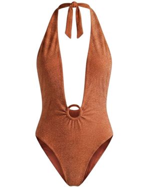 Veroni Swim Aelia Lurex One Piece Swimsuit - Brown