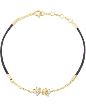 BLOOMTINE | Earth Angel HQ Enchanting Flutterfly Vermeil Butterfly Silk Cord Thread Bracelet - Metallic