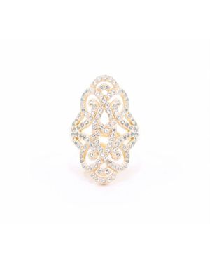 Seven Saints Infinite Love Pave Adjustable Ring, Over Sterling, Topaz - White