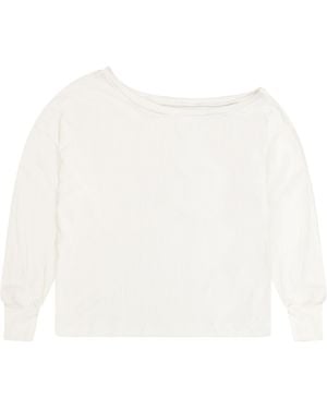Cloud Haven Off The Shoulder Relaxed Logo Tee - White