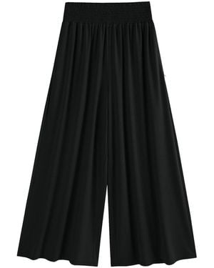 Supesu Waist Slimming Ankle Pants, Wide Leg - Black