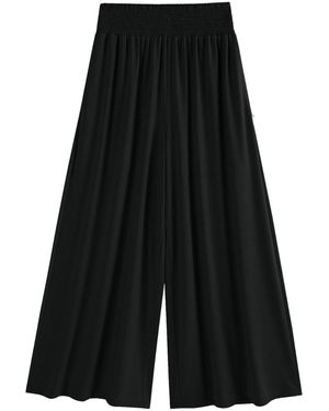 Supesu Waist Slimming Ankle Trousers, Wide Leg - Black