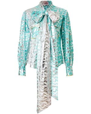 By Moumi Bow Shirt Ombre - Blue