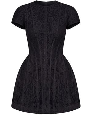 POST MERIDIEM Lace Dress With Sculpted Silhouette - Black