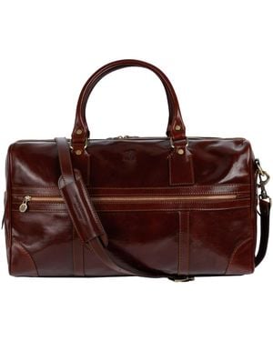 Time Resistance Leather Duffel Bag For - Brown