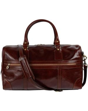Time Resistance Leather Duffel Bag For - Brown