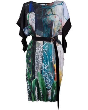 ARTISTA Forest Pleat Dress - Blue
