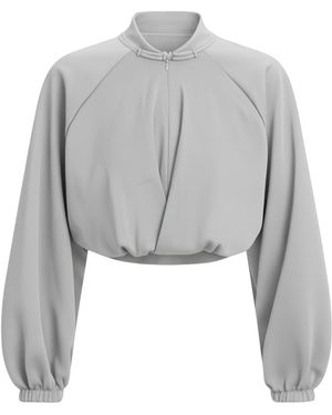 Altra Volta Cropped Sweatshirt With Twist Front -Light - Gray