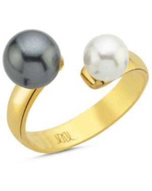 LINYA JEWELLERY Nera Pearl Ring - Metallic