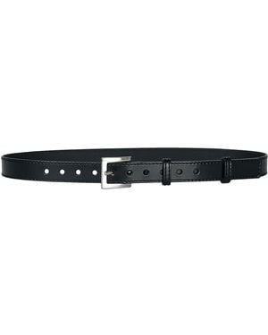Haute Cuir Lila Skinny Leather Belt - Black