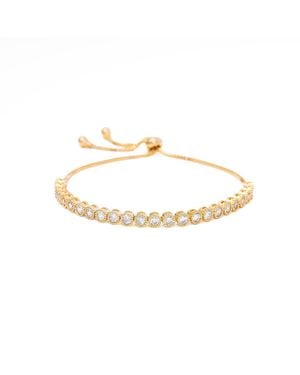 Shabella Nyc Circle Tennis Adjustable Bracelet - Metallic