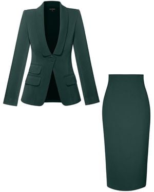 Tia Dorraine Vision Tailored Blazer & Skirt Suit - Green