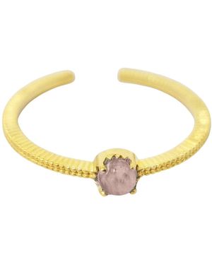 Sophelia Rose Quartz Fits All October Birthstone Ring - Metallic