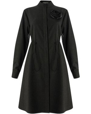 Exquise Denver High Neck Long Sleeve Dress - Black