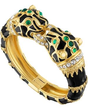 Laura Gray Enamel Double Panther Bracelet - Metallic