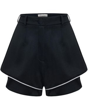 Thisisu Collection Mira Layered High-Waisted Shorts - Blue