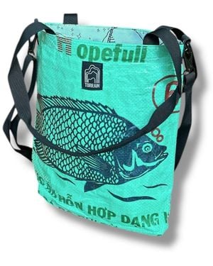 Torrain Recycled Bags Fish Albi Tote - Green