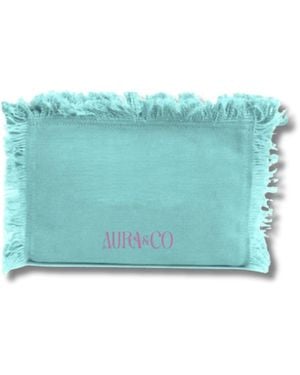 Aura & Co Embroidery Aura Cosmetic Bag - Blue