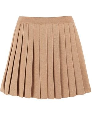 SALANIDA Neutrals Piccolo Pleated Merino Mini Skirt - Natural