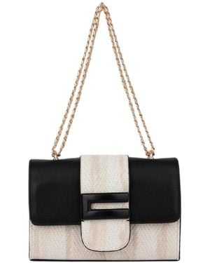 Ilvi Neutrals Lefke Cream- Leather Shoulder Bag - Black