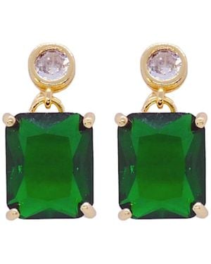 VALERIE CHIC Crystal Emerald Earrings 18K - Green