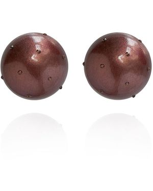 Saule Label Gaia Midi Crystal Earrings - Brown