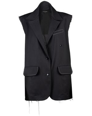Una Berzina Oversized Raw Hemline Vest - Black