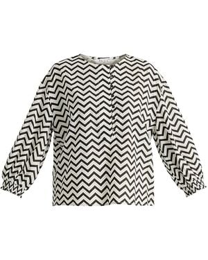 Paisie Buttoned Mid Sleeve Top - White