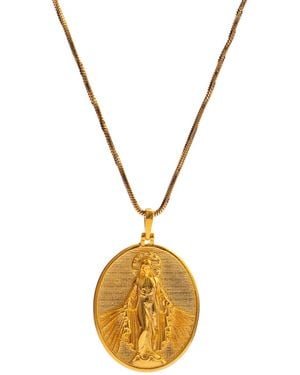 Ebru Jewelry Divine Grace Virgin Mary Medallion Necklace - Metallic