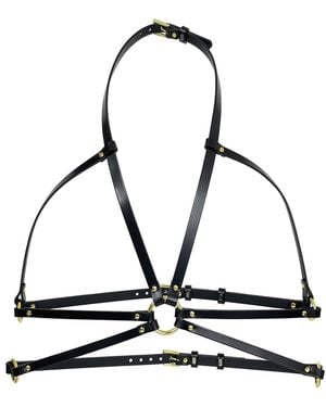 Haute Cuir Skinny Leather Body Harness - White
